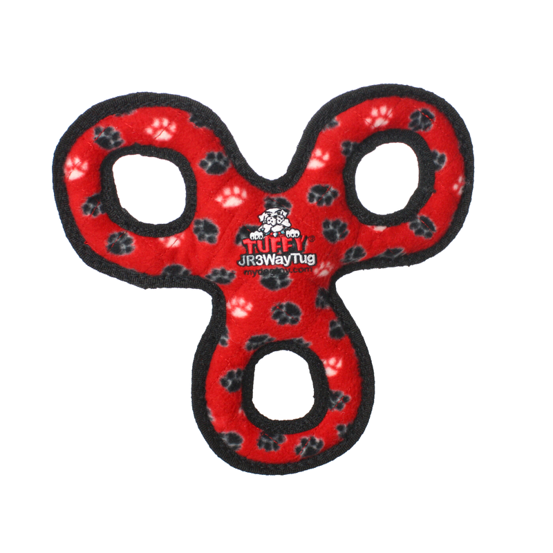 Tuffy Junior 3 way Tug - Red Paws