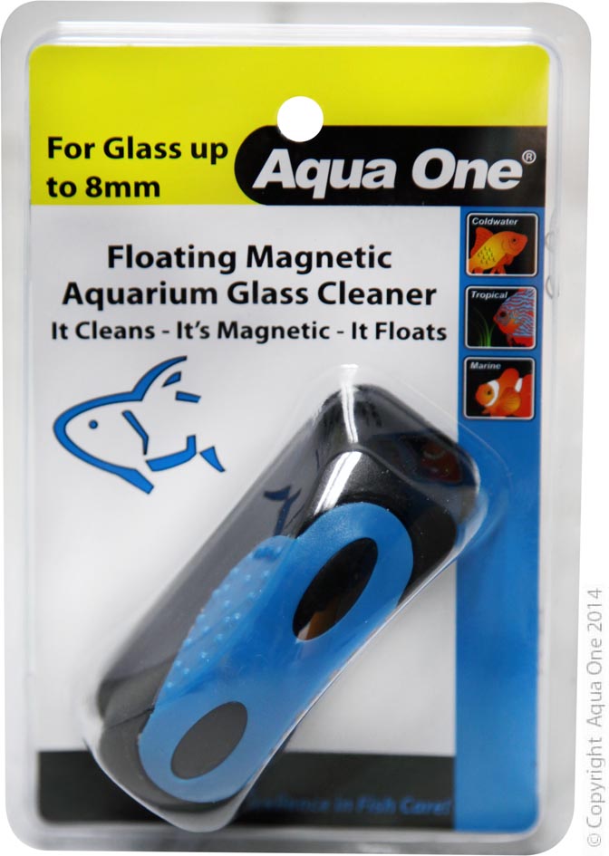 Aqua One Floating Magnet Cleaner (M) For Up 8mm Glass