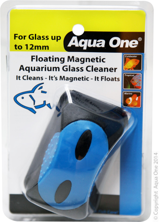 Aqua One Floating Magnet Cleaner (L) For Up 12mm Glass