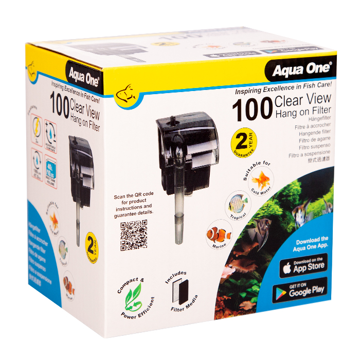 Aqua One H100 ClearView Hang On Filter 180l/hr