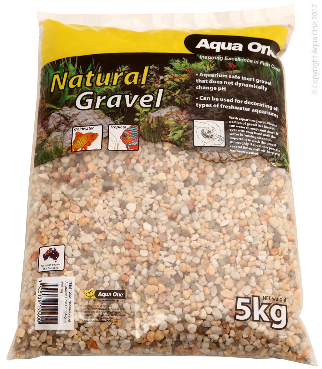 Aqua One Natural Gravel Australian Gold Light 4-6mm Mix 5kg