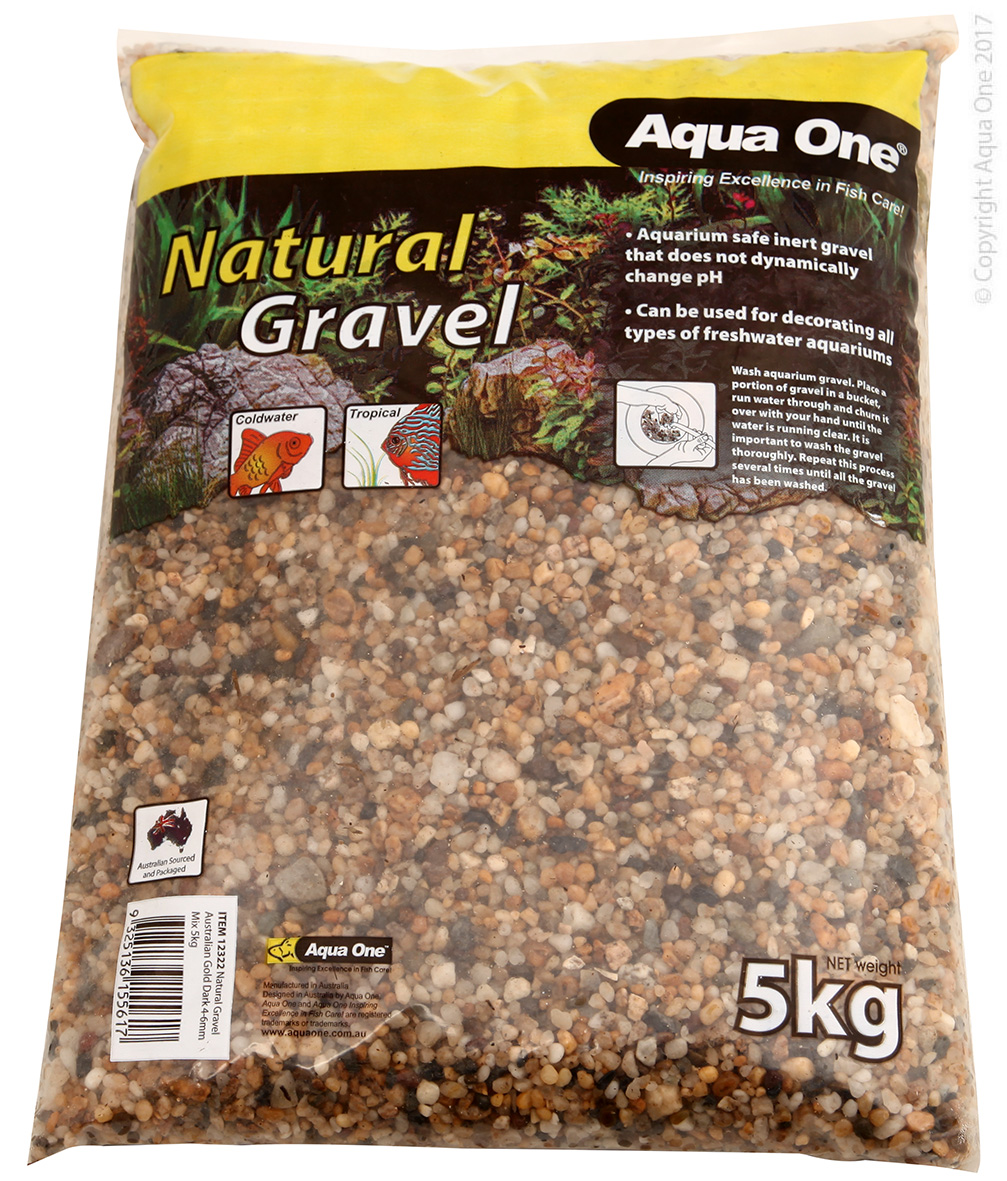 Aqua One Natural Gravel Australian Gold Dark 4-6mm Mix 5kg