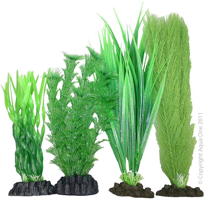 Aqua One Plastic Plant - 4pk Mix 4