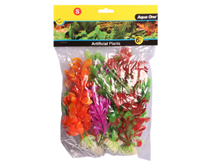 Aqua One Plastic Plant - 6pk Mixed Small