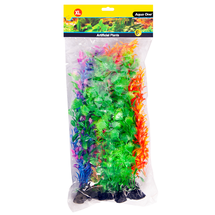 Aqua One Plastic Plant - 6pk Mixed Xlarge