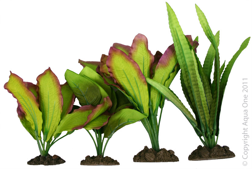 Aqua One Silk Plant - 4pk Mix 3