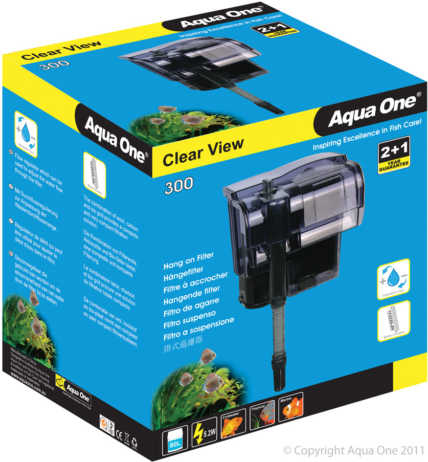 Aqua One H500 ClearView Hang On Filter 635l/hr