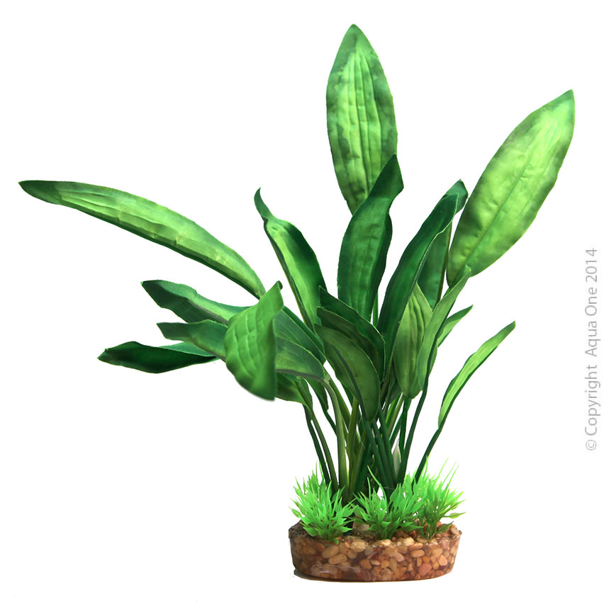 Aqua One Silk Plant - Echinodorus W/gravel Base (L)