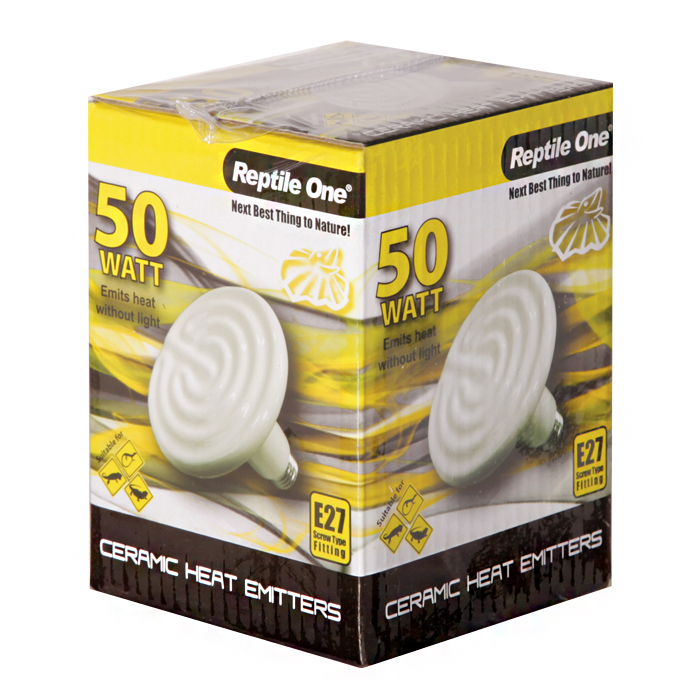 Reptile One Heat Lamp Ceramic 50W E27 Screw Fitting