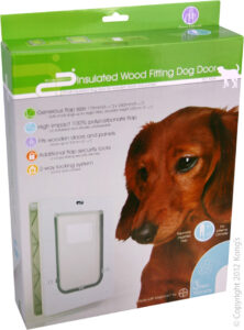 Pet-corp Dog Door - PC11S-W Wood Insulated Flap White Small