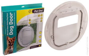 Pet One - Dog Door Poly Dbl Glaze Glass Fit 18kg 43cm