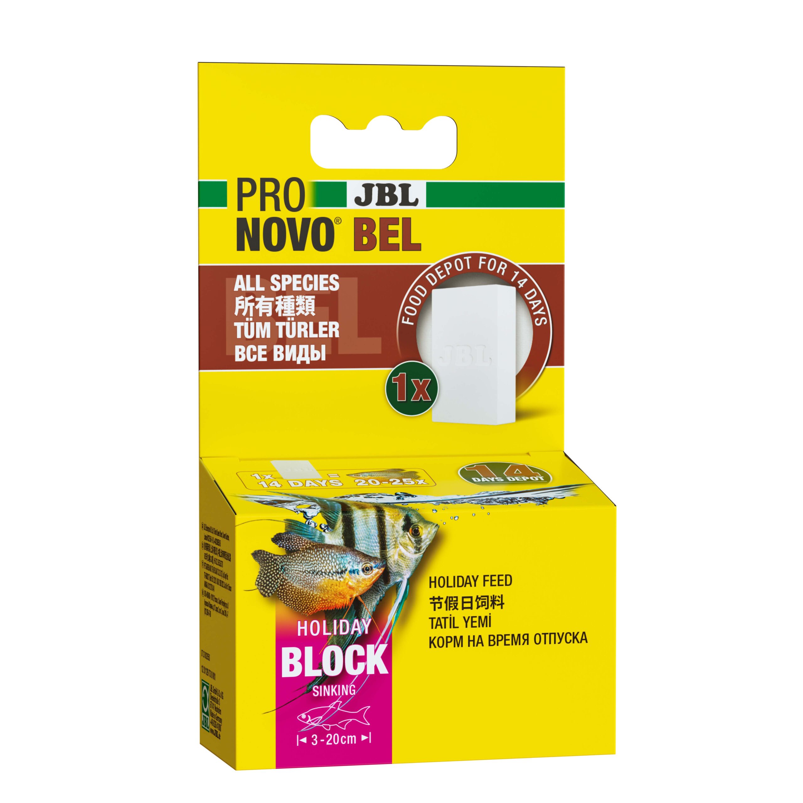 JBL PRONOVO Bel Holiday 1pk (43g) 2 Week Block (aquarium Fish)