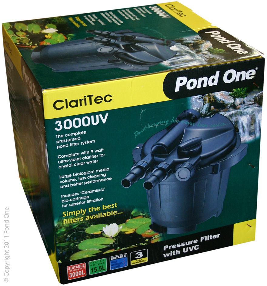 Pond One ClariTec 3000 Pressurised Filter With 9W UV-C