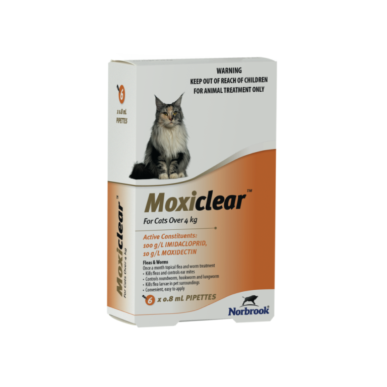 Moxiclear Flea & Worm Treatment for Cats over 4kg 6pack