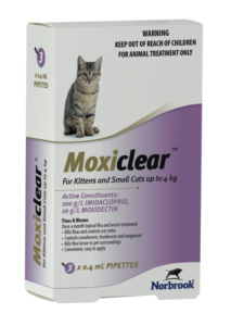 Moxiclear Flea & Worm Treatment for Cats Upto 4kg 3 Pack