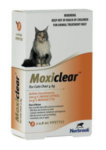 Moxiclear Flea & Worm Treatment for Cats over 4kg 3pack