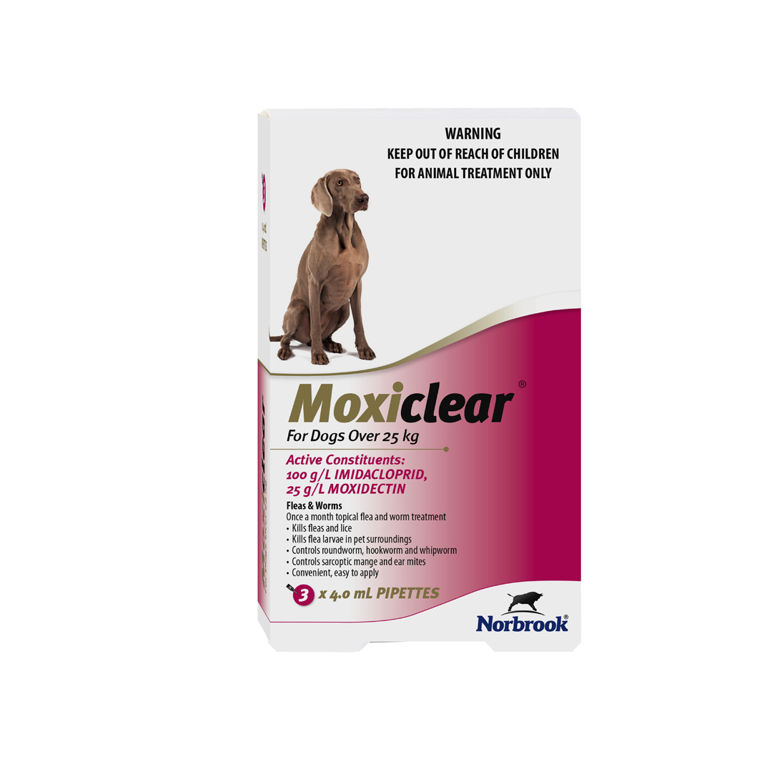 Moxiclear Flea & Worm Treatment for Dogs over 25kg 3pack