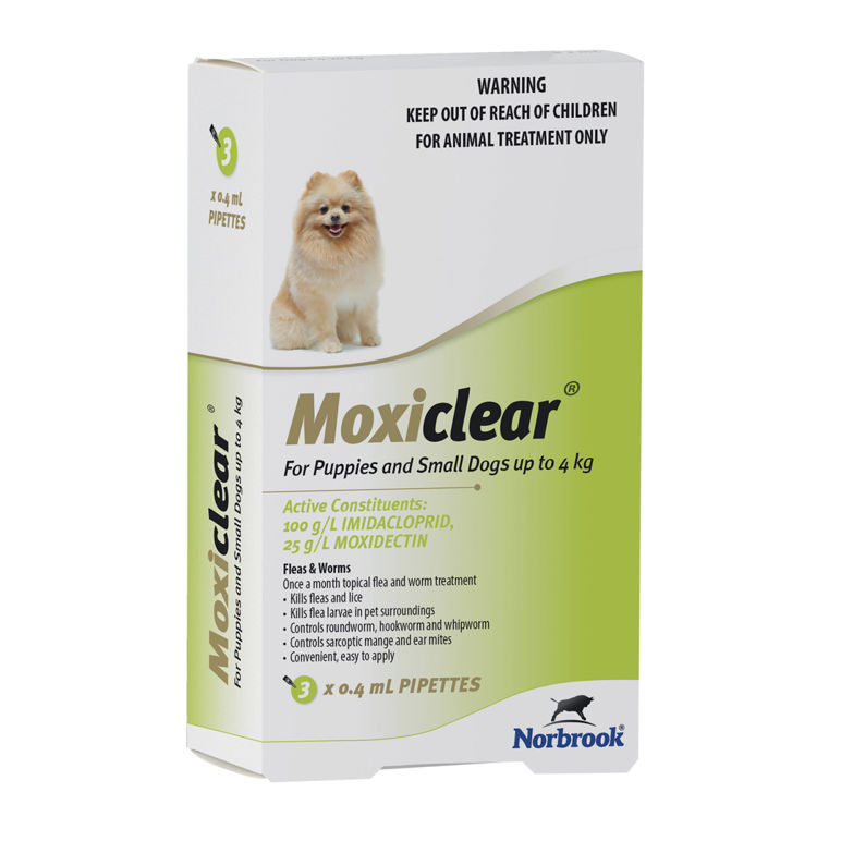 Moxiclear Flea & Worm Treatment for Dogs Upto 4kg