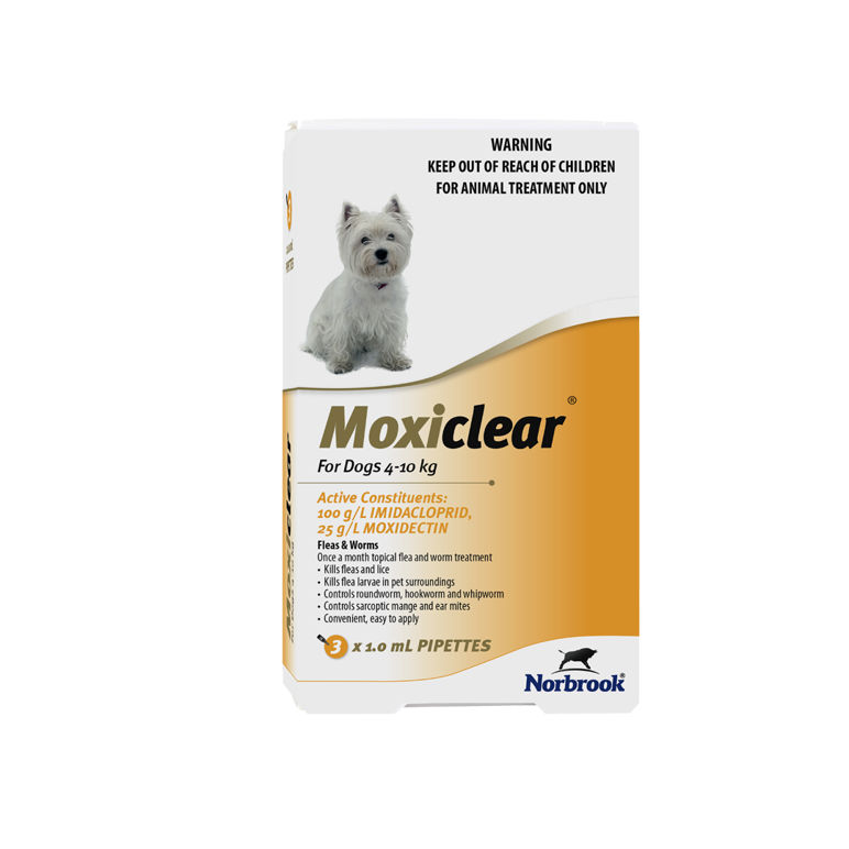 Moxiclear Flea & Worm Treatment for Dogs 4 to 10kg