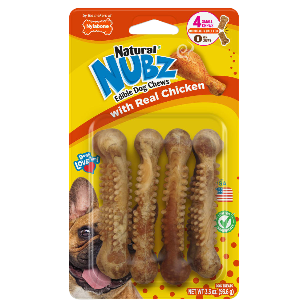 Nylabone Natural Nubz Chicken Small 4 pack
