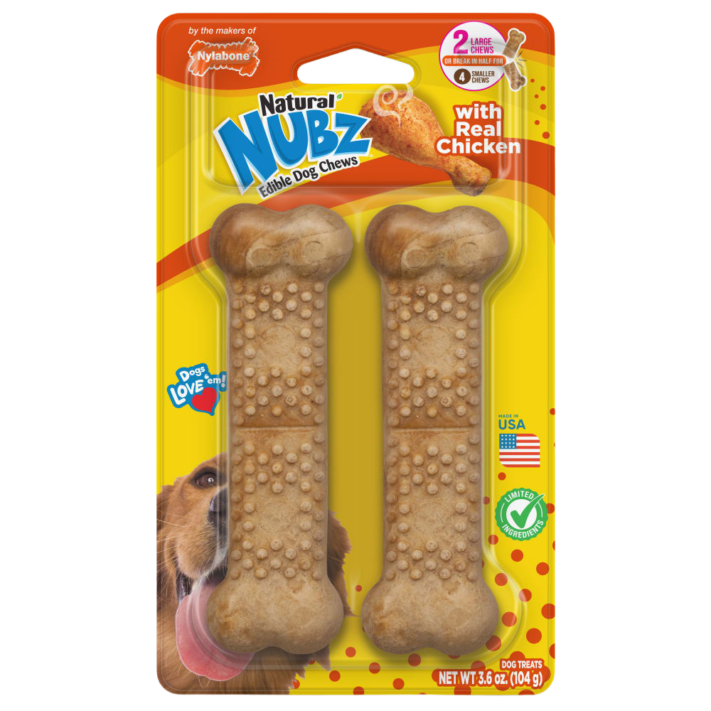 Nylabone Natural Nubz Chicken Large 2 pack