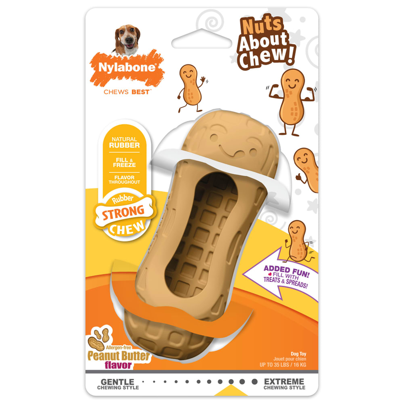 Nylabone Strong Chew Fillable Peanut Treat Toy - Wolf