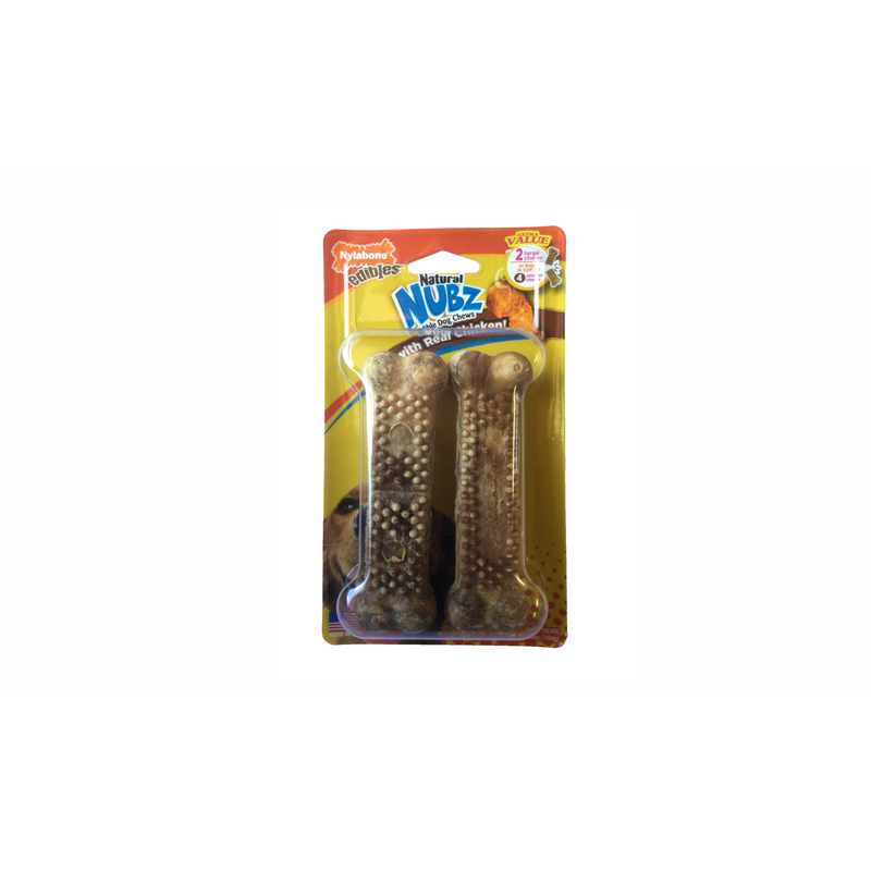 Nylabone Natural Nubz Chicken Large 2 pack