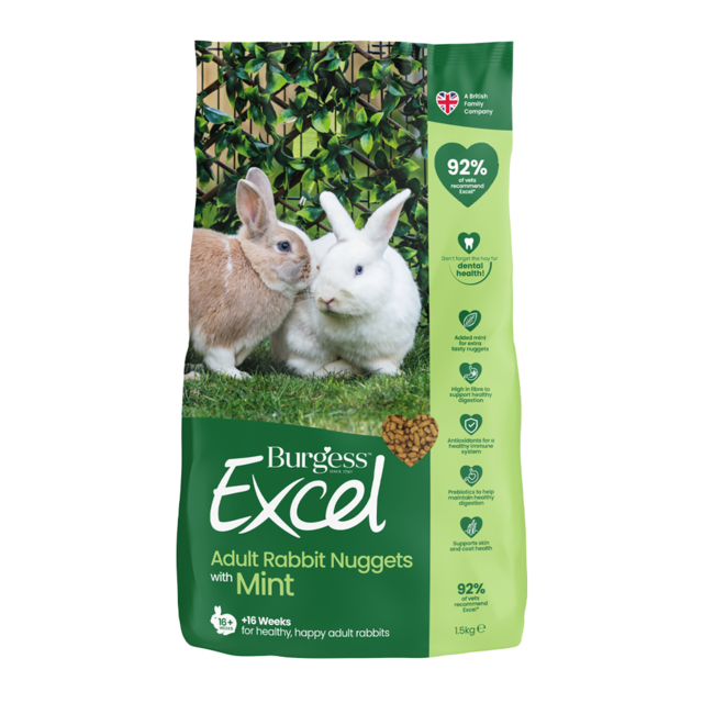 Burgess Excel Adult Rabbit Nuggets with Mint by Burgess 3kg