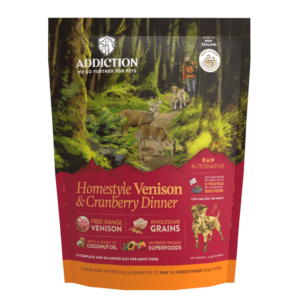 Addiction Homestyle Venison & Cranberry Dinner Air Dried Dog Food 900g