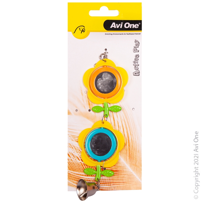 Avi One Bird Toy - Double Buttercup Mirror