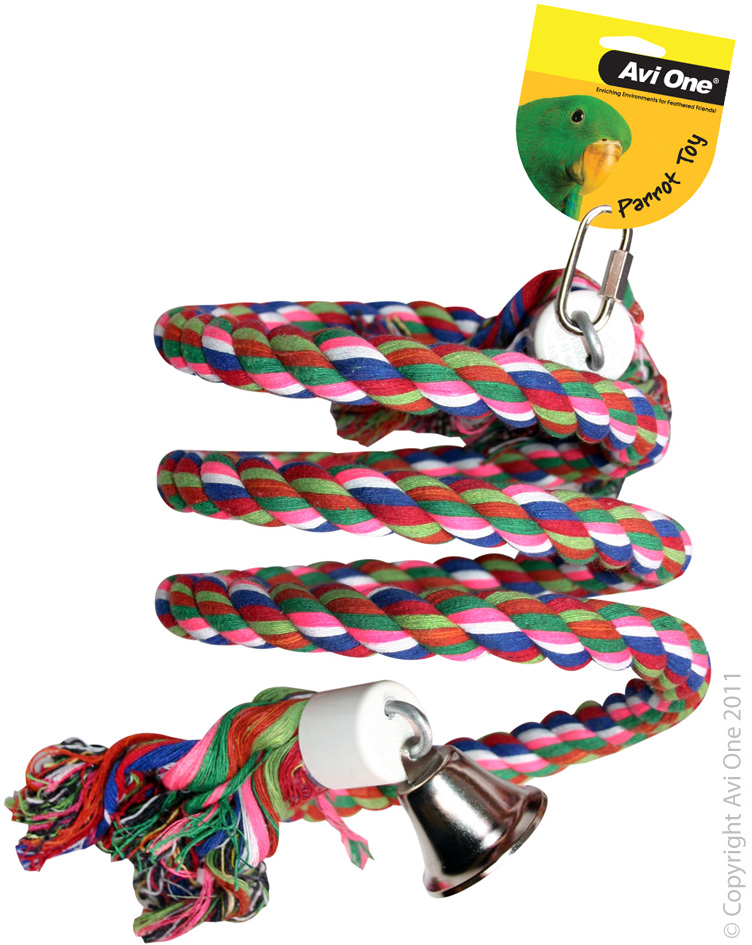 Avi One Parrot Toy - Rope Twister With Bell 50cm