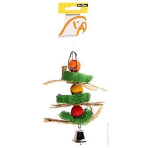 Avi One Parrot Toy - Loofah W/ Beads & Straw 12x19cm