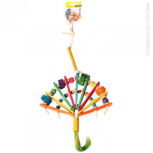 Avi One Parrot Toy - Wooden Fan With Beads 53cm