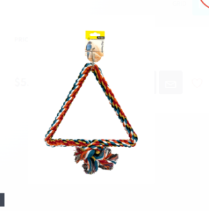 Avi One Parrot Toy - Tri-Angle Rope Swing 20mm X 35cm