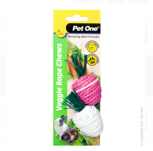 Pet One Veggie Rope Chews Twin Pack - Radishes (white/pink)