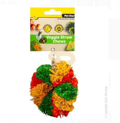 Pet One Veggie Straw Chew Donut Hanging 9cm