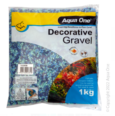 Aqua One Gravel - Mixed Aqua & Blue 1kg (2mm)