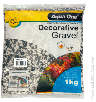 Aqua One Gravel - Mixed White & Black 1kg (2mm)