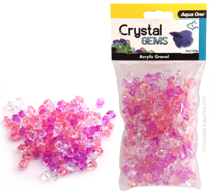 12303 Aqua One Gravel - Crystal Gems Acrylic Betta 15mm Purple Passion 142g