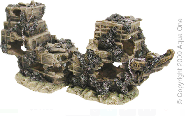 Aqua One Ornament - U330 Shipwreck Medium (2/set) 43x21cm