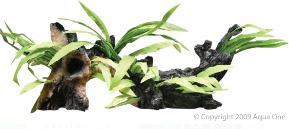 Aqua One Ornament - Driftwood With Indo Fern Medium 15x11x11cm