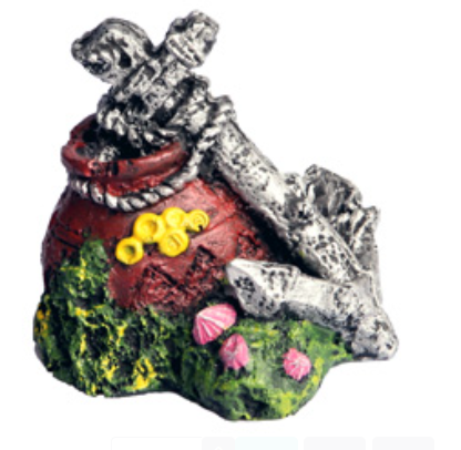 Aqua One Ornament - Mini Ruined Anchor Vase 7x5.5x6.5cmH