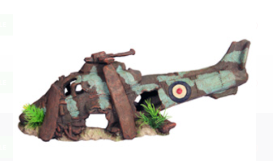 Aqua One Ornament - Ruined Helicopter M 40x13x15cm