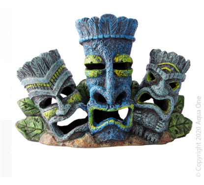 Aqua One Ornament - Tiki Head Family 20x6x13.5cm