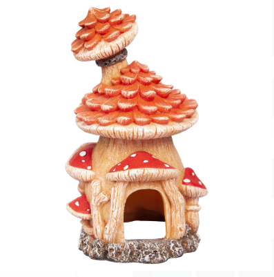 Aqua One Ornament Fairy Mushroom House 9x10.5x18cmh