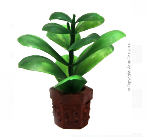 Aqua One Ornament - Betta Pot Plant Green 10cm
