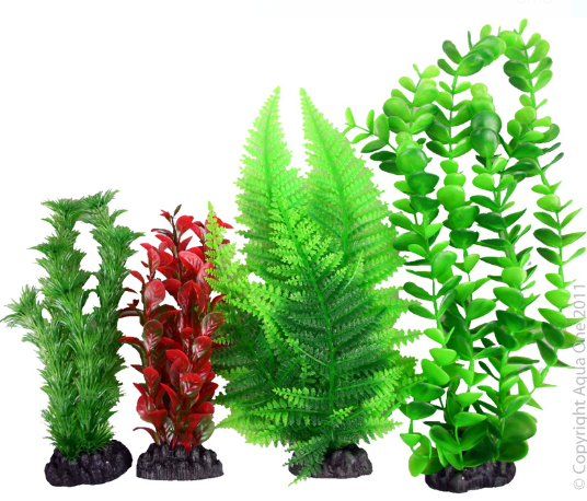 Aqua One Plastic Plant - 4pk Mix 3