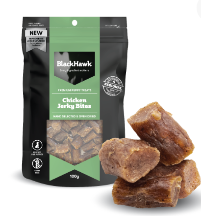 Black Hawk Chicken Jerky Bites Puppy Treats 100g