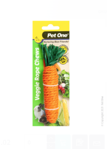 Pet One Veggie Rope Chews For Small Animals - Carrot (M)