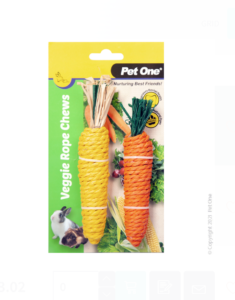 Pet One Veggie Rope Chews Twin Pack - Carrot/Corn (M)